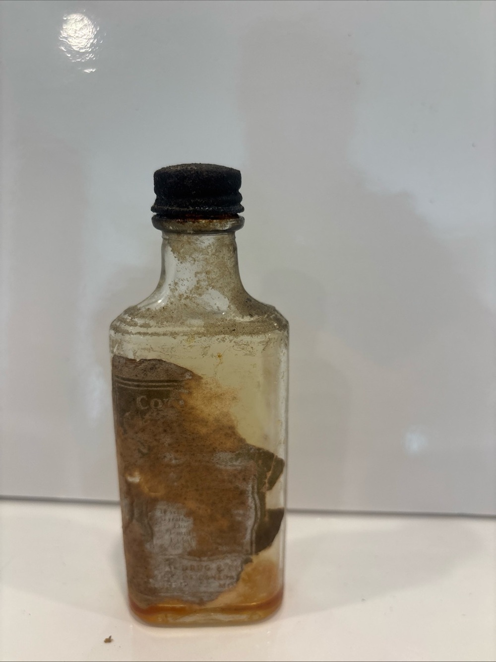 2oz Vintage Glass Medicine Bottle